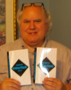 Jon Strother holding two copies of the BOFF 2 ARCs